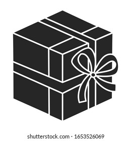 Giftbox vector icon.Black vector icon isolated on white background giftbox.