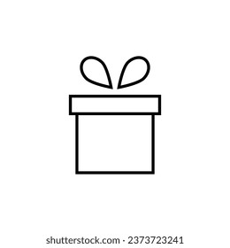 Giftbox Vector Line Icon. Suitable for books, stores, shops. Editable stroke in minimalistic outline style. Symbol for design 