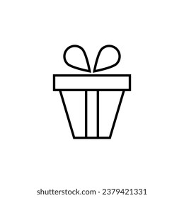 Signo del vector Giftbox. Adecuado para libros, tiendas, tiendas. Actrazo editable con un estilo de contorno minimalista. Símbolo de diseño 