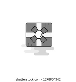 Giftbox Web Icon. Flat Line Filled Gray Icon Vector