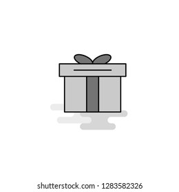 Giftbox  Web Icon. Flat Line Filled Gray Icon Vector