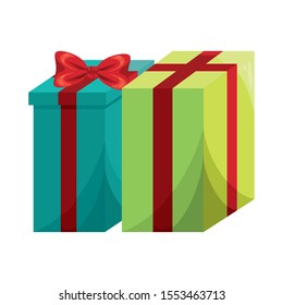 giftboxes presents with bows icons vector illustration design