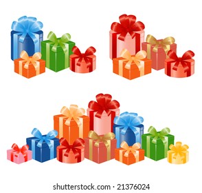 Giftboxes with ribbon. Vector-Illustration