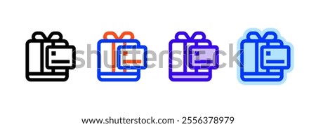 Giftcard Icon. linear style sign for mobile concept and web design. Outline vector icon. Symbol, logo illustration. Vector