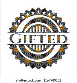 Gifted arabesque emblem background. arabic decoration.