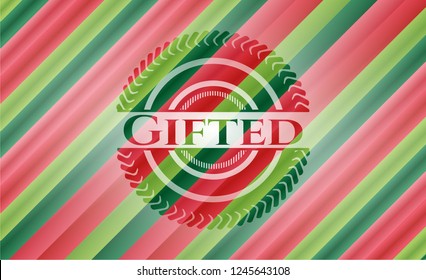 Gifted christmas emblem background.
