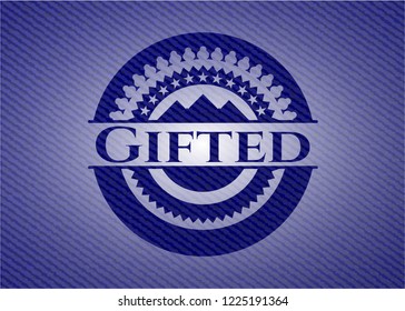Gifted emblem with denim texture