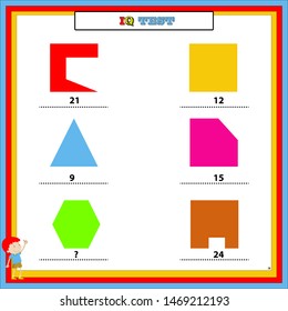 Gifted And Talented Worksheets,IQ test. Choose correct answer. Set of logical tasks composed of geometric shapes. Vector illustration.