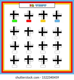 Gifted And Talented Worksheets,IQ test. Choose correct answer. Set of logical tasks composed of geometric shapes. Vector illustration.attention study shake.