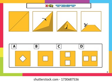 Gifted And Talented Worksheets,IQ test. Choose correct answer. Set of logical tasks composed of geometric shapes. Vector illustration.attention study shake.