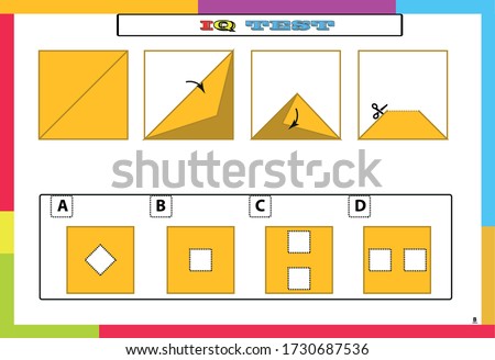 Gifted And Talented Worksheets,IQ test. Choose correct answer. Set of logical tasks composed of geometric shapes. Vector illustration.attention study shake.