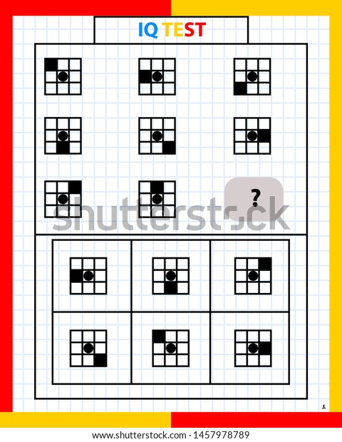 Gifted Talented Worksheetsiq Test Choose Correct Stock Vector Royalty Free 1457978789