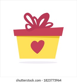 Casilla Regalo. Ilustración plana del vector