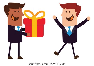 gift-giving,celebrating,gift that keeps on giving,The Act of Giving,share people, businessmen, employee, swapping presents and showing love friends exchanging gifts at home,parties,office,Reactions, 