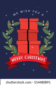 gift/present christmas greeting card template vector/illustration