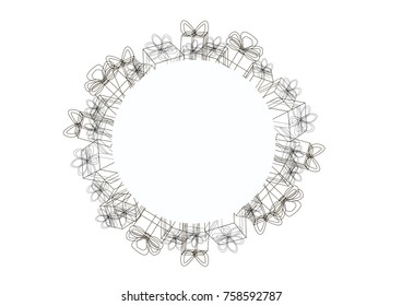gifts around the circle on a light background.