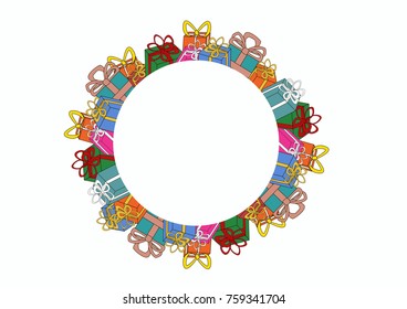 Gifts Around Circle On Light Background Stock Vector (Royalty Free ...