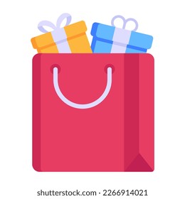 Gifts bag icon with editable design 