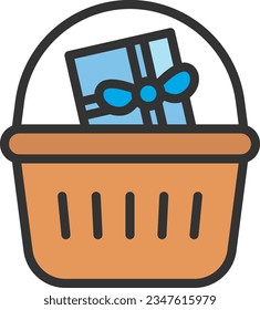 Gifts in Basket Icon image. Suitable for mobile application.