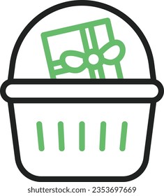 Regalos en la imagen del icono de la canasta. Adecuado para aplicaciones móviles.