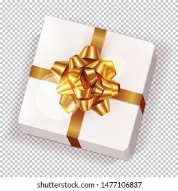  Gifts box. Rrealistic gift present view top.