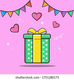 Gifts boxes and heart presents colors vector
