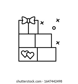 Gifts, boxes icon. Simple line, outline vector elements of women day icons for ui and ux, website or mobile application