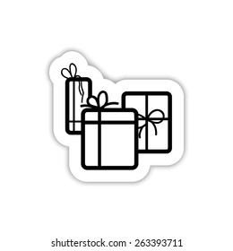 Gifts boxes on a white background with shadow