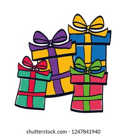 gifts boxes presents icons