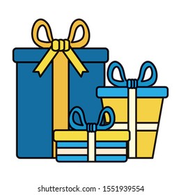 gifts boxes presents isolated icons vector illustration design