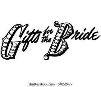 Gifts For The Bride - Ad Banner - Retro Clipart