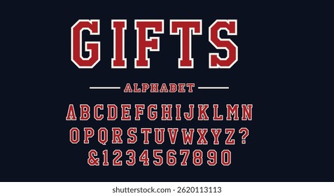 Gifts  classic serif font decorative vintage retro. creative vector illustration