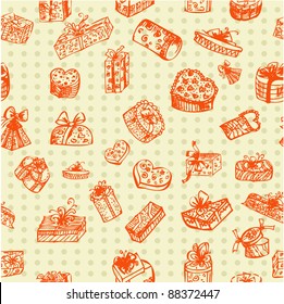 Gifts drawing seamless hand