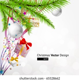 gifts with fly stars vector background