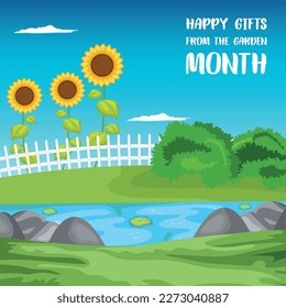 gifts from the garden month. Design suitable for greeting card poster and banner