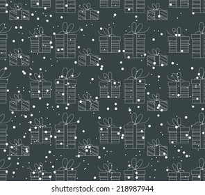 gifts hand drawn seamless pattern