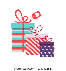 gifts for holiday on white background