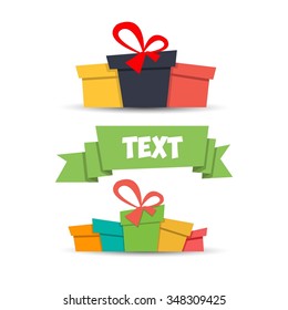 Gifts for a holiday, is well suited for postcards. Flat design.