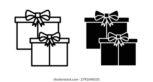 Gifts icon design project. Editable clipart and line icons
