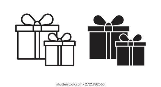Icono de regalos icono plano simple. Versión Liner - Vector de stock.