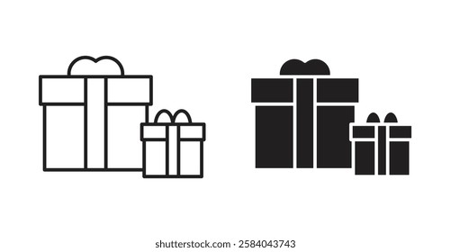 Gifts icon set in thin line. vector illustrations for web