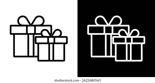 Gifts icon shape graphic simple plain clipart symbol. thin line outline art