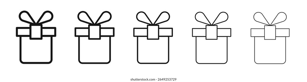 Icono de regalos Vector esquema conjunto ilustración signo