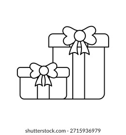 Geschenksymbol mit weißem Hintergrund, Vektorgrafik