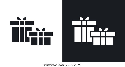 Gifts icons set vectors black and colored style