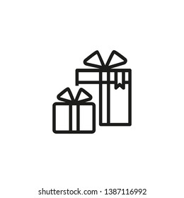 Gifts line icon. Present, box, surprise. Birthday party concept. Vector illustration can be used for topics like celebration, surprise, sale