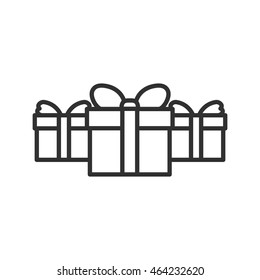 Gifts linear icon. Thin line design