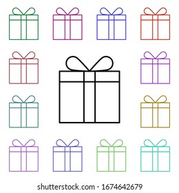 gifts multi color style icon. Simple thin line, outline vector of online shopping icons for ui and ux, website or mobile application