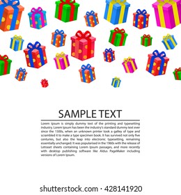 Gifts on background. Vector illustration