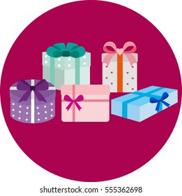 gifts on a red background